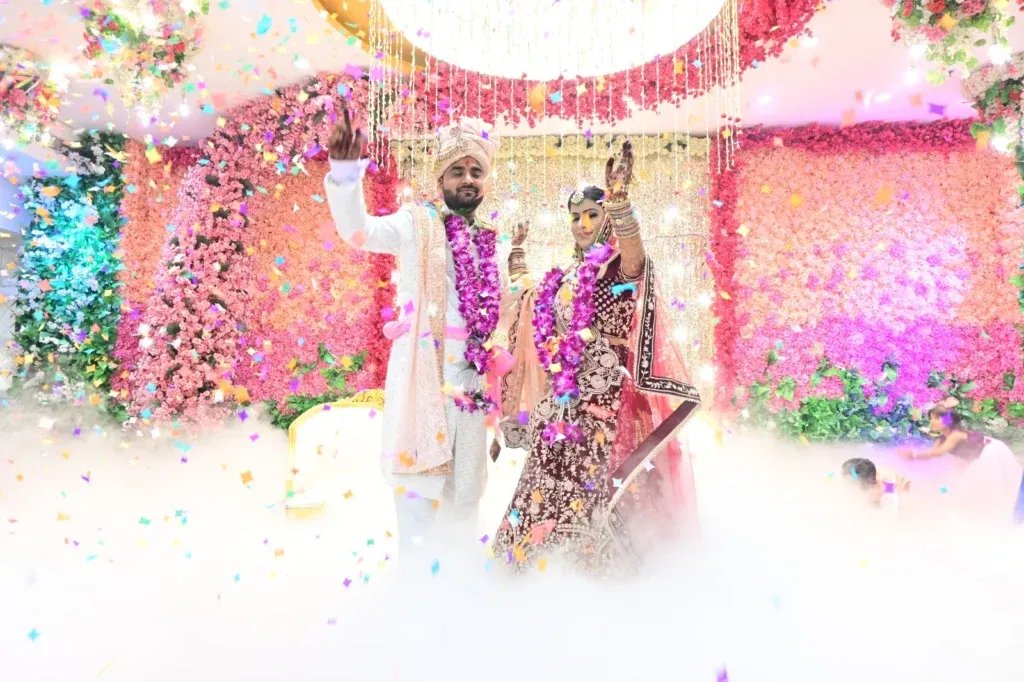 Banquet hall event setup with premium decor at Precious Forever Banquet, Peeragarhi Delhi